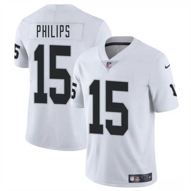 Men & Women & Youth Las Vegas Raiders #15 Kyle Philips White 2025 Vapor Stitched Jersey,We sell and wholesale Men & Women & Youth Las Vegas Raiders #15 Kyle Philips White 2025 Vapor Stitched Jersey on line form chian!